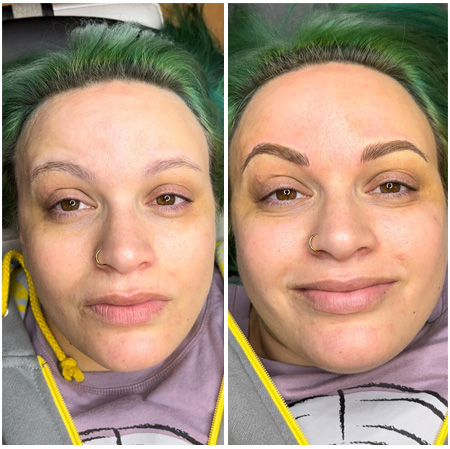 Brow Mapping, Microblading, Lip Blush, Permanent Makeup - Radiant Before & After