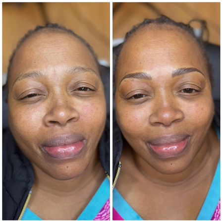 Brow Mapping, Microblading, Lip Blush, Permanent Makeup - Sarah's Radiant Before & After