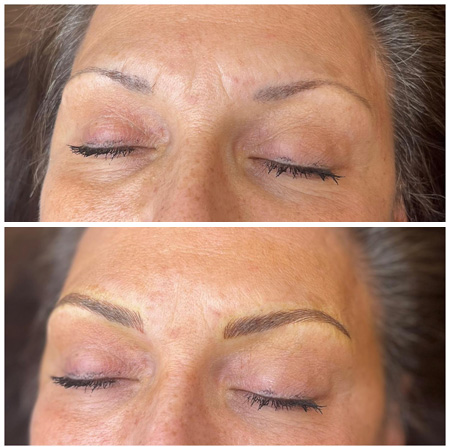 Brow Mapping, Microblading, Lip Blush, Permanent Makeup - Before & After Transformation"